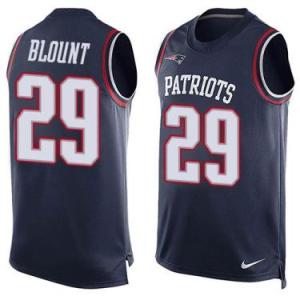Nike New England Patriots #29 LeGarrette Blount Navy Blue Color Men's Stitched NFL Name-Number Tank Tops Jersey
