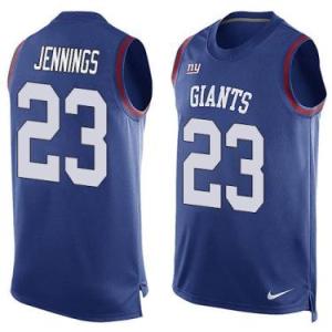 Nike New York Giants #23 Rashad Jennings Royal Blue Color Men's Stitched NFL Name-Number Tank Tops Jersey