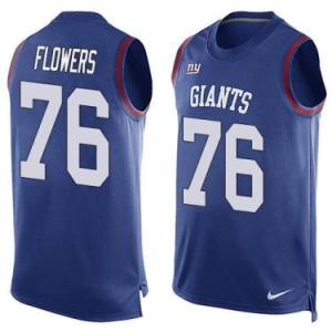 Nike New York Giants #76 Ereck Flowers Royal Blue Color Men's Stitched NFL Name-Number Tank Tops Jersey