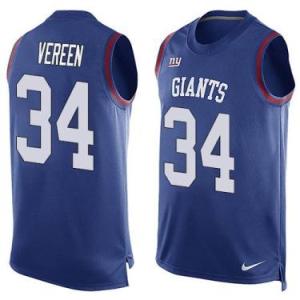 Nike New York Giants #34 Shane Vereen Royal Blue Color Men's Stitched NFL Name-Number Tank Tops Jersey