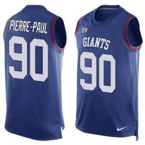 Nike New York Giants #90 Jason Pierre-Paul Royal Blue Color Men's Stitched NFL Name-Number Tank Tops Jersey