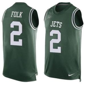Nike New York Jets #2 Nick Folk Green Color Men's Stitched NFL Name-Number Tank Tops Jersey