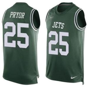 Nike New York Jets #25 Calvin Pryor Green Color Men's Stitched NFL Name-Number Tank Tops Jersey