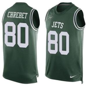 Nike New York Jets #80 Wayne Chrebet Green Color Men's Stitched NFL Name-Number Tank Tops Jersey