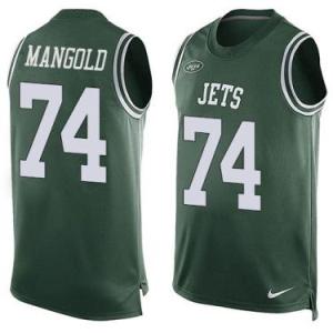 Nike New York Jets #74 Nick Mangold Green Color Men's Stitched NFL Name-Number Tank Tops Jersey