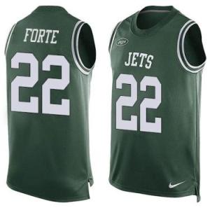 Nike New York Jets #22 Matt Forte Green Color Men's Stitched NFL Name-Number Tank Tops Jersey