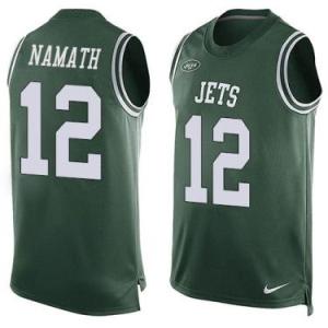 Nike New York Jets #12 Joe Namath Green Color Men's Stitched NFL Name-Number Tank Tops Jersey