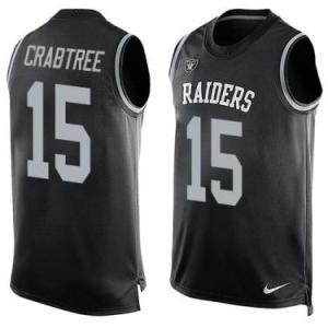 Nike Oakland Raiders #15 Michael Crabtree Black Color Men's Stitched NFL Name-Number Tank Tops Jersey