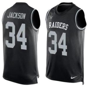 Nike Oakland Raiders #34 Bo Jackson Black Color Men's Stitched NFL Name-Number Tank Tops Jersey