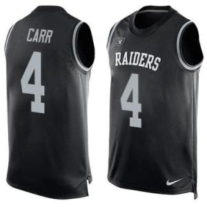 Nike Oakland Raiders #4 Derek Carr Black Color Men's Stitched NFL Name-Number Tank Tops Jersey