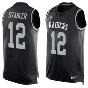 Nike Oakland Raiders #12 Kenny Stabler Black Color Men's Stitched NFL Name-Number Tank Tops Jersey