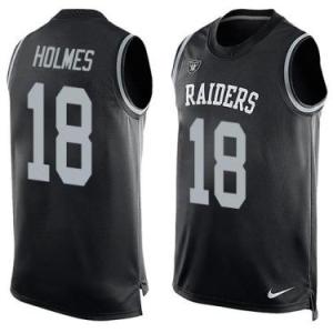 Nike Oakland Raiders #18 Andre Holmes Black Color Men's Stitched NFL Name-Number Tank Tops Jersey