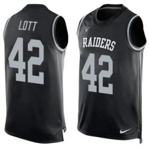 Nike Oakland Raiders #42 Ronnie Lott Black Color Men's Stitched NFL Name-Number Tank Tops Jersey