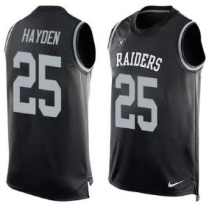 Nike Oakland Raiders #25 D.J. Hayden Black Color Men's Stitched NFL Name-Number Tank Tops Jersey