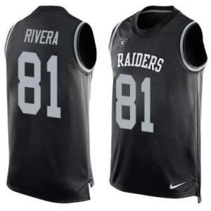 Nike Oakland Raiders #81 Mychal Rivera Black Color Men's Stitched NFL Name-Number Tank Tops Jersey