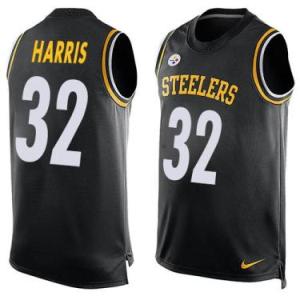 Nike Pittsburgh Steelers #32 Franco Harris Black Color Men's Stitched NFL Name-Number Tank Tops Jersey