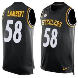 Nike Pittsburgh Steelers #58 Jack Lambert Black Color Men's Stitched NFL Name-Number Tank Tops Jersey