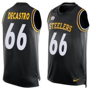 Nike Pittsburgh Steelers #66 David DeCastro Black Color Men's Stitched NFL Name-Number Tank Tops Jersey