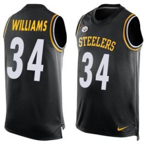 Nike Pittsburgh Steelers #34 DeAngelo Williams Black Color Men's Stitched NFL Name-Number Tank Tops Jersey
