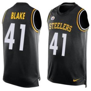 Nike Pittsburgh Steelers #41 Antwon Blake Black Color Men's Stitched NFL Name-Number Tank Tops Jersey