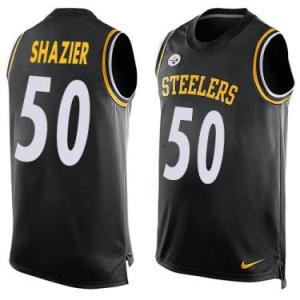 Nike Pittsburgh Steelers #50 Ryan Shazier Black Color Men's Stitched NFL Name-Number Tank Tops Jersey