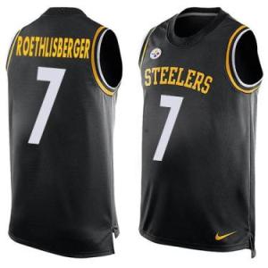 Nike Pittsburgh Steelers #7 Ben Roethlisberger Black Color Men's Stitched NFL Name-Number Tank Tops Jersey