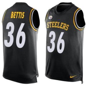 Nike Pittsburgh Steelers #36 Jerome Bettis Black Color Men's Stitched NFL Name-Number Tank Tops Jersey
