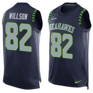 Nike Seattle Seahawks #82 Luke Willson Steel Blue Color Men's Stitched NFL Name-Number Tank Tops Jersey