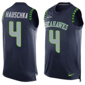 Nike Seattle Seahawks #4 Steven Hauschka Steel Blue Color Men's Stitched NFL Name-Number Tank Tops Jersey