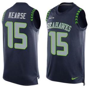Nike Seattle Seahawks #15 Jermaine Kearse Steel Blue Color Men's Stitched NFL Name-Number Tank Tops Jersey