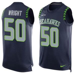 Nike Seattle Seahawks #50 K.J. Wright Steel Blue Color Men's Stitched NFL Name-Number Tank Tops Jersey