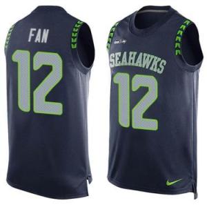Nike Seattle Seahawks #12 Fan Steel Blue Color Men's Stitched NFL Name-Number Tank Tops Jersey