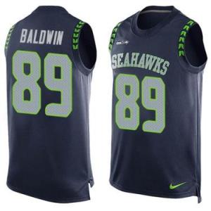 Nike Seattle Seahawks #89 Doug Baldwin Steel Blue Color Men's Stitched NFL Name-Number Tank Tops Jersey