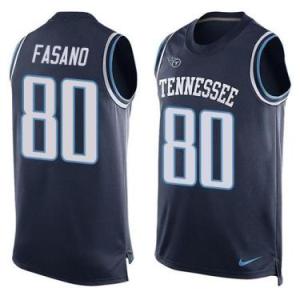 Nike Tennessee Titans #80 Anthony Fasano Navy Blue Alternate Men's Stitched NFL Name-Number Tank Tops Jersey