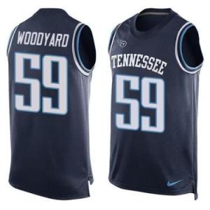 Nike Tennessee Titans #59 Wesley Woodyard Navy Blue Alternate Men's Stitched NFL Name-Number Tank Tops Jersey