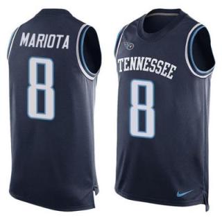 Nike Tennessee Titans #8 Marcus Mariota Navy Blue Alternate Men's Stitched NFL Name-Number Tank Tops Jersey