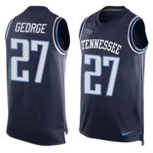 Nike Tennessee Titans #27 Eddie George Navy Blue Alternate Men's Stitched NFL Name-Number Tank Tops Jersey