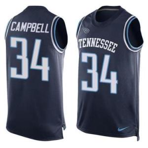 Nike Tennessee Titans #34 Earl Campbell Navy Blue Alternate Men's Stitched NFL Name-Number Tank Tops Jersey