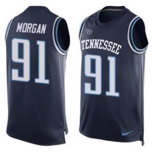 Nike Tennessee Titans #91 Derrick Morgan Navy Blue Alternate Men's Stitched NFL Name-Number Tank Tops Jersey