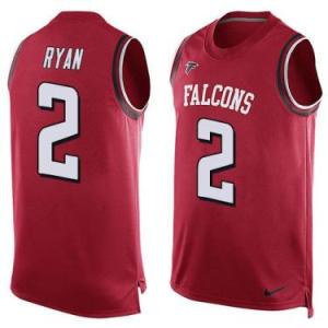 Nike Atlanta Falcons #2 Matt Ryan Red Color Men's Stitched NFL Name-Number Tank Tops Jersey