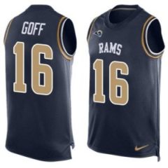 Nike Los Angeles Rams #16 Jared Goff Navy Blue Color Men's Stitched NFL Name-Number Tank Tops Jersey