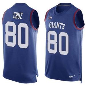New York Giants #80 Victor Cruz Royal Blue Color Men's Stitched NFL Name-Number Tank Tops Jersey