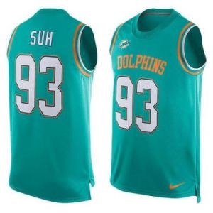 Ndamukong Suh Miami Dolphins Mens #93 Nike Player Name & Number Tank Top - Aqua