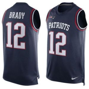 Tom Brady New England Patriots Mens #12 Nike Player Name & Number Tank Top - Navy
