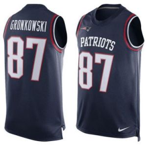 Rob Gronkowski New England Patriots Mens #87 Nike Player Name & Number Tank Top - Navy