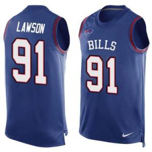 Nike Buffalo Bills #91 Manny Lawson Royal Blue Color Men's Stitched NFL Name-Number Tank Tops Jersey