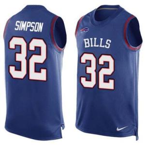 Nike Buffalo Bills #32 O. J. Simpson Royal Blue Color Men's Stitched NFL Name-Number Tank Tops Jersey