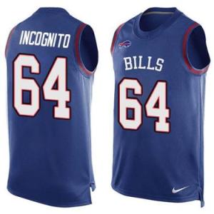 Nike Buffalo Bills #64 Richie Incognito Royal Blue Color Men's Stitched NFL Name-Number Tank Tops Jersey