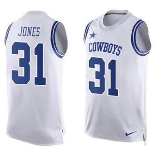 Nike Dallas Cowboys #31 Byron Jones White Men's Stitched NFL Name-Number Tank Tops Jersey