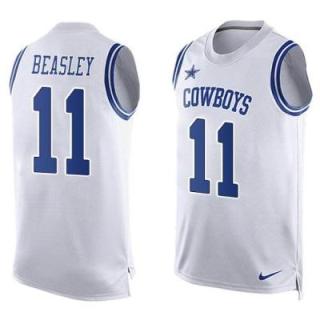 Nike Dallas Cowboys #11 Cole Beasley White Men's Stitched NFL Name-Number Tank Tops Jersey